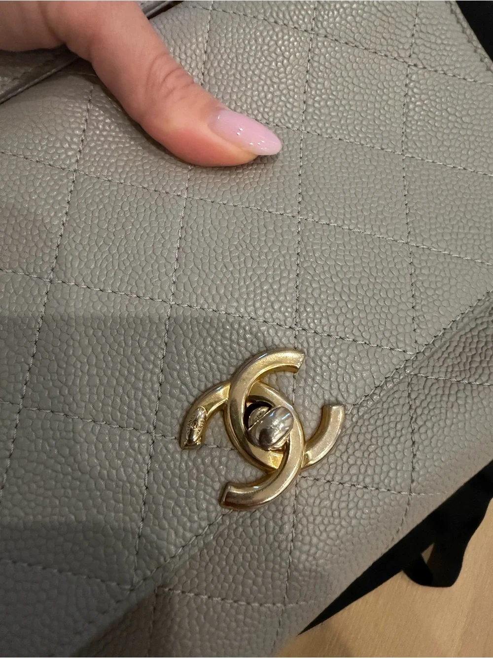 Grained Calfskin Small Stitched Flap
